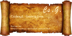Csányi Georgina névjegykártya
